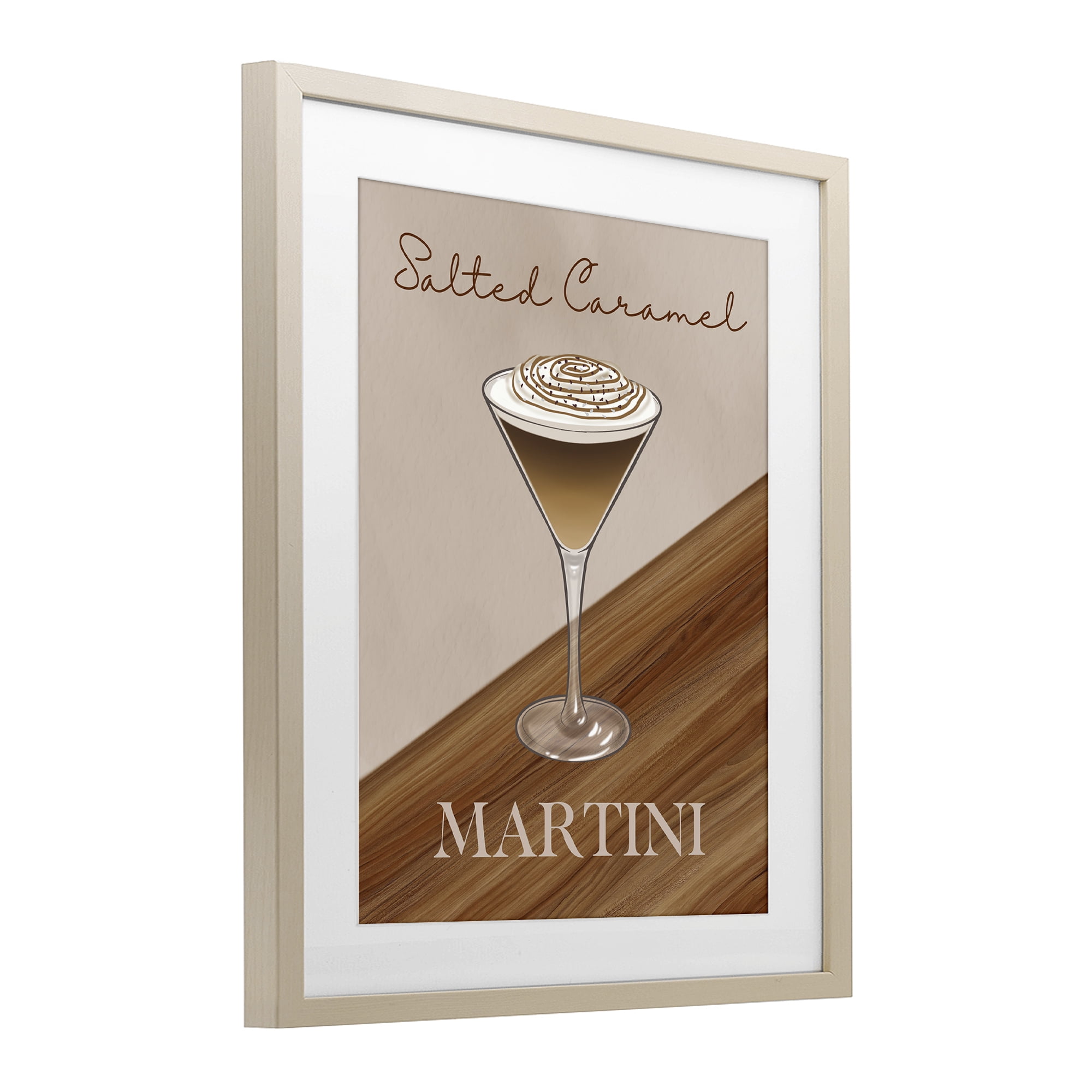 Stupell Industries Salted Caramel Martini Birch Framed Print Under Glass, design by Marcus Prime