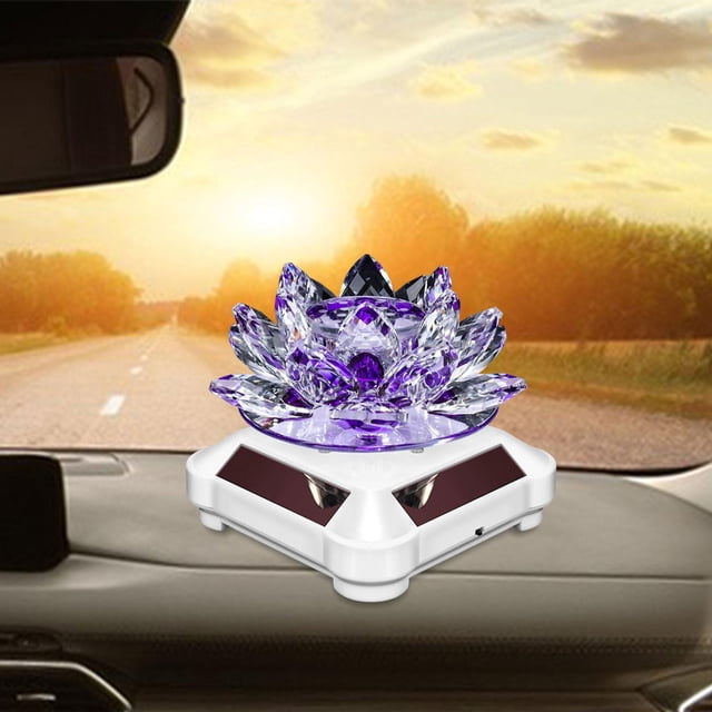Decoración de Perfume para coche, adorno de loto de cristal giratorio, Perfume de coche multifunción práctico a la moda para oficina, camión, accesori Púrpura