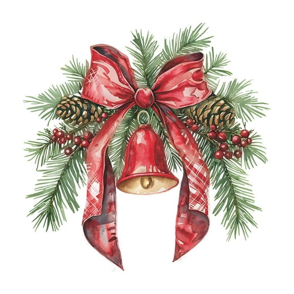 Christmas Wreath Bow Wall Window Door Cling Stickers
