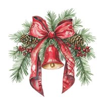Christmas Wreath Bow Wall Window Door Cling Stickers