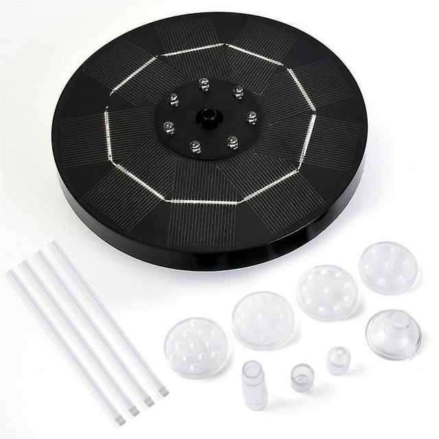 LED Solar Water Fountains With Color Light 6 Nozzles Solar Powered Fountain Pump For Garden Birdbath Pond Pool Fish Tank Outdoor