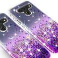 thumbnail image 4 of Compatible for LG V50 ThinQ Case, LG V50 Case, with [Tempered Glass Screen Protector] SOGA Diamond Liquid Quicksand Cover Cute Girl Women Phone Case - Clear/Purple, 4 of 5