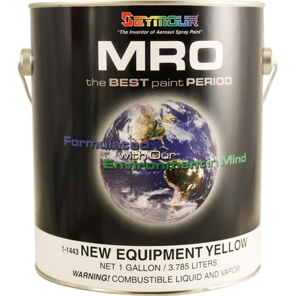 Seymour of Sycamore 1-1443 1 gal Mro Industrial Coatings Enamel Paint, New Equipment Yellow - Pack of 4