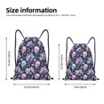 thumbnail image 2 of Sikiie cool Skull flower Drawstring Backpack Drawstring Bags, Draw String Back Bag for Sports, Gym, Travel, Swimming, Beach-Small, 2 of 6