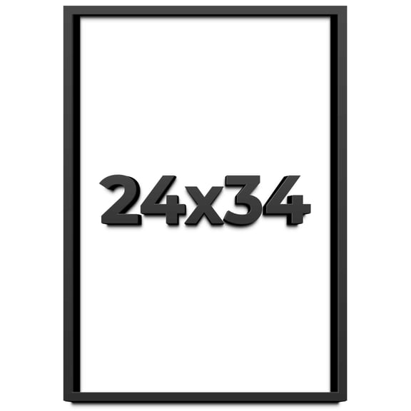 24x34 Shadow Box Frame Black | 1 inches Deep Real Wood Contemporary Shadowbox Display Frame | UV