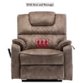 thumbnail image 5 of Julyfox Lift Velvet Recliner Chair with Dual Motor, Massage and Heat, Brown, 5 of 7