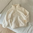 thumbnail image 7 of UQJfacai Girls Fleece Jacket Kids Casual Soft Sherpa Lined Zip Up Stand Collar Warm Winter Coat Outerwear with Pockets 2-12 Years, 7 of 7
