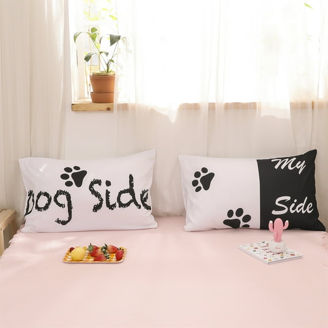 Move Over Couple Pillowcases King White Black Pillow Cover Letters Patter Microfiber Pillow Case 2 Pack