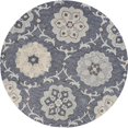 thumbnail image 1 of LR Resources VICTO81582GRY73RD 7 ft. x 3 in. Round Floral Garden Area Rug, Deep Gray & Blue, 1 of 1