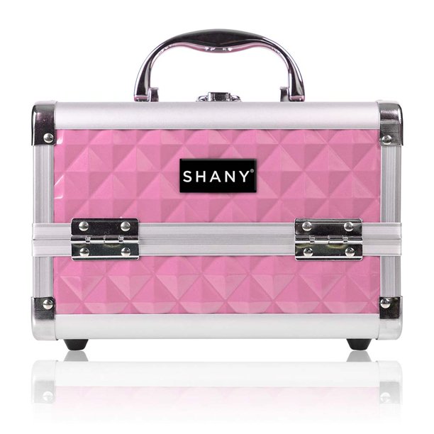 SHANY Mini Makeup Train Case With Mirror Polite PINK