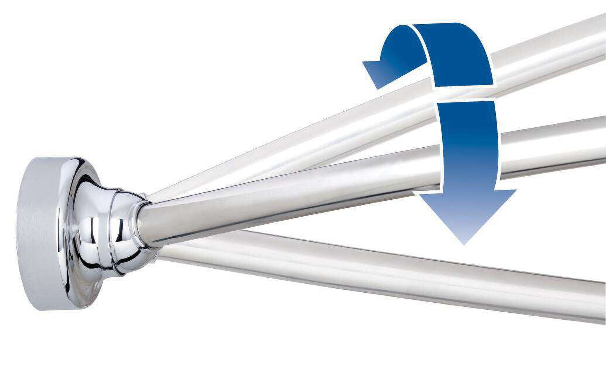 Croydex Curved Space Saver Shower Curtain Rod, Adjustable Length 60in, Stainless Steel