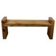 thumbnail image 3 of Strata Furniture 18x48" Traditional Wood Two Seat Block Bench in Oak, 3 of 5