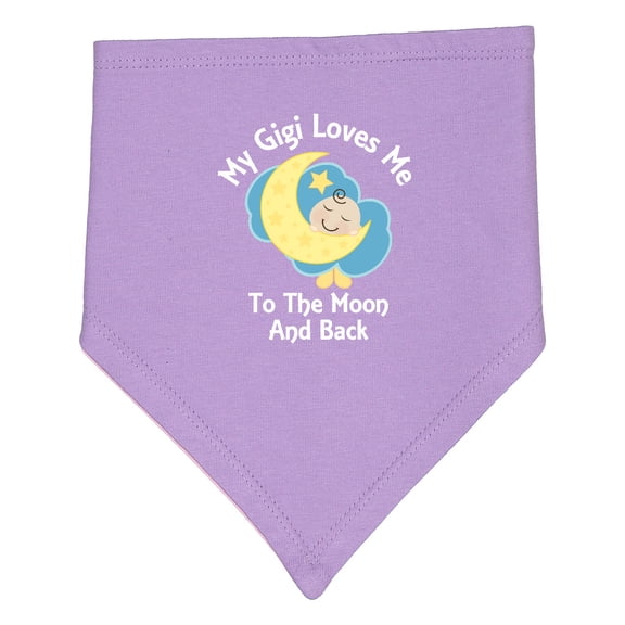 Inktastic Gigi Loves Me to the Moon and Back Baby Bandana Bib