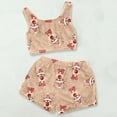 thumbnail image 2 of Women's Christmas Pajama Set Casual Two Piece Outfit Solid Color Tank Top with Shorts Homewear Sleepwear, 2 of 2