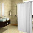 thumbnail image 1 of Waterproof Fabric Shower Curtain Liner - Soft & Light-Weight Polyester Cloth Shower Liner, Hotel Quality & Machine Washable - Standard Size 71x71, White, 1 of 6