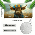 thumbnail image 2 of 1 Pcs 2D Flat License Plate Covers & Frames, A Cow Wearing a Flower Crown For Decorative Front, Waterproof For Decoration Aluminum License Plate Covers & Frames Cover For Men Women, 12" X 6", 2 of 7