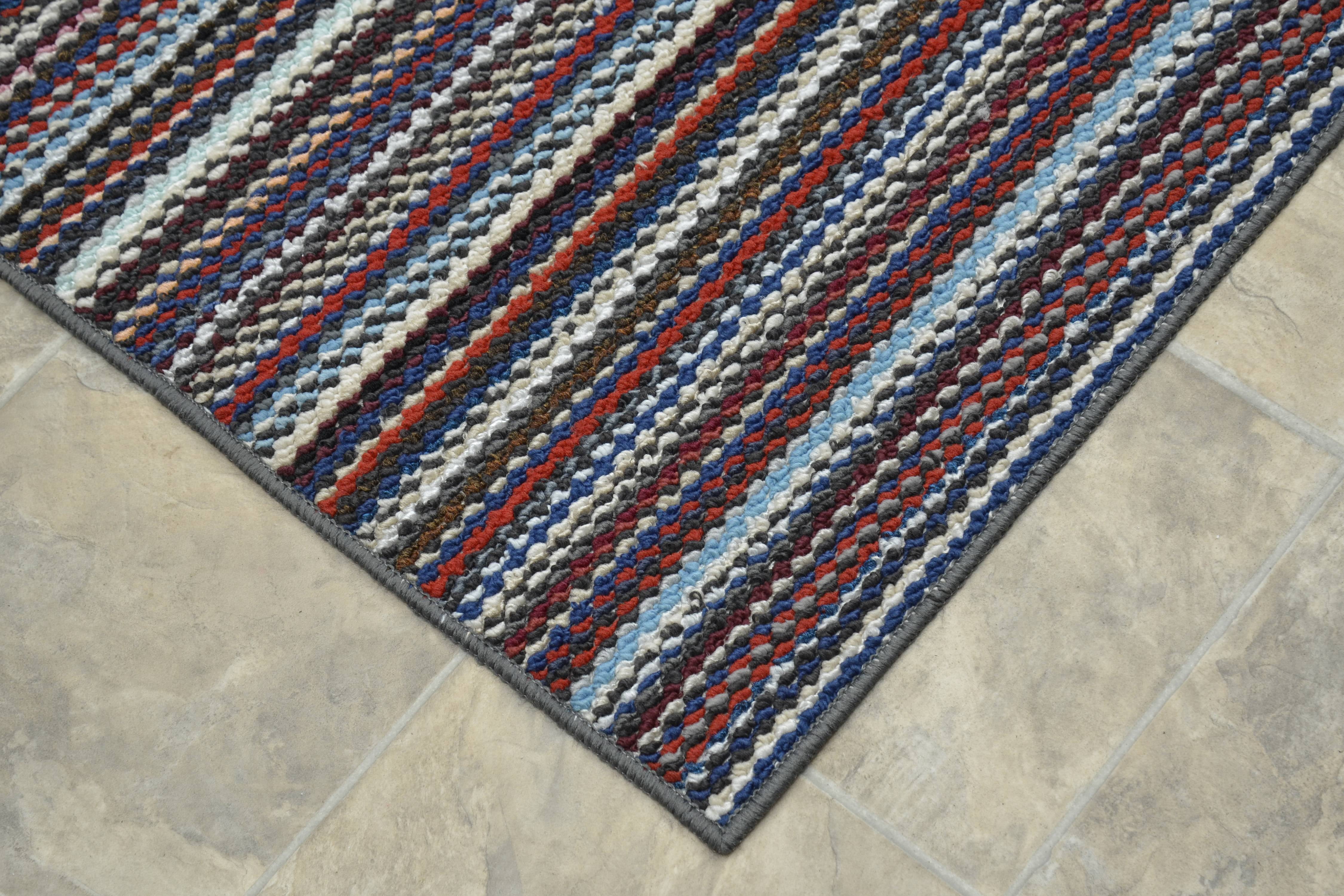 Garland Rugs Carnival Stripe Indoor Runner Rug, Assorted Multi Color, 2 ft x 8 ft