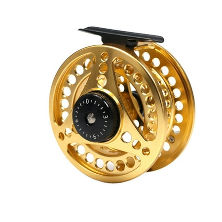 All Metal Cnc Adjustable Unloading Force Cast Weight Saltwater Fly Reel 5/6 Gold