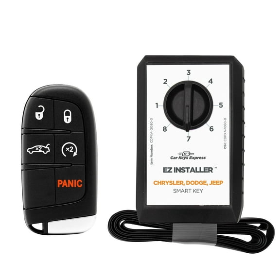 Car Keys Express Chrysler & Dodge Simple Remote - 5 Button Smart Fob with Remote Start & Emergency Insert