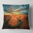 thumbnail image 2 of Designart Horse Shoe Bend under Stormy Sky - Landscape Printed Throw Pillow - 18x18, 2 of 5