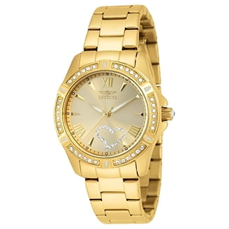 Invicta Angel Ladies Mother of Pearl 18k gold plated with diamond Crystals Invicta Angel Ladies White Mother of Pearl Dial Yellow Gold  main image 3