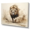 thumbnail image 2 of Designart "The Minimalist Roar of a Lion II" Animals Canvas Wall Art, 2 of 5