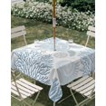 thumbnail image 2 of Blue Sea Turtle Outdoor Tablecloth with Umbrella Hole, Coastal Coral Summer Beach Nautical Spillproof Waterproof Outdoor Table Cover, Patio Tablecloths for Party/Garden/Picnic, Square 54"x54", 2 of 9