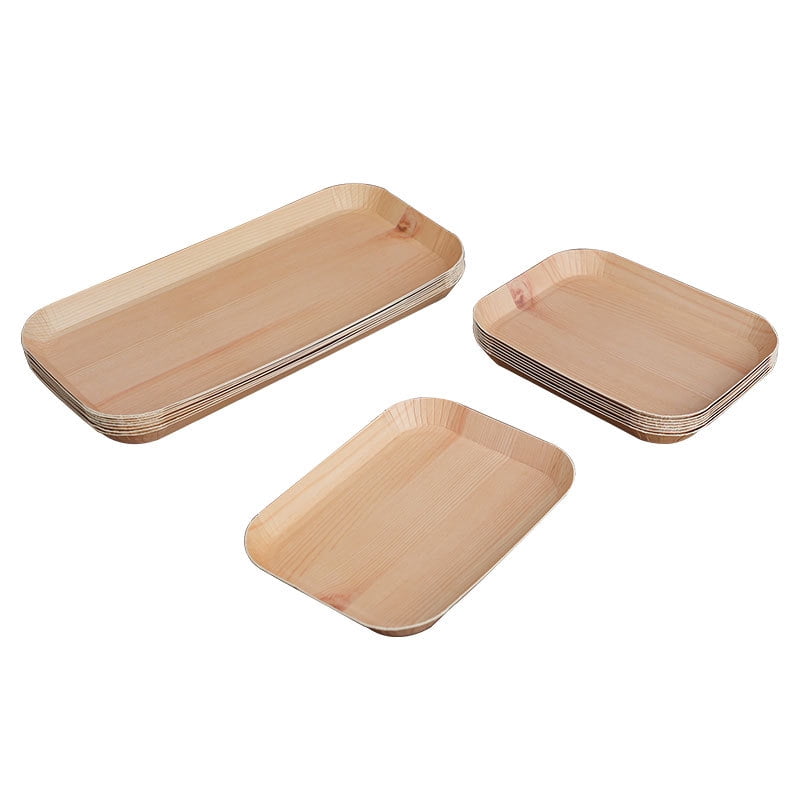 Disposable Plates Vegetable Plates Wood Grain Paper Cake Dish Disposable Dishes Disposable party trays Disposable buffet tray small 10pcs Walmart