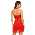 thumbnail image 4 of Sholeno Women's Latin Dance Outfits Fringe Swing Skirt with Crop Top Salsa Ballroom Dancing Clothes Red M, 4 of 5