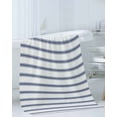 thumbnail image 3 of Navy Blue Striped Towel Set of 3, Soft Microfiber Bath Towels, Hand Towel, Washcloths, Navy Blue White Stripes Farmhouse Quick-Dry Absorbent Towels for Bathroom Kitchen Hotel Beach Gym Spa, 3 of 7