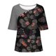 thumbnail image 1 of Tops Florales para las Mujeres Impreso Suéter Cuello Redondo Manga Corta, Ligero Y Casual Tops Cortos para las Mujeres, 1 of 5