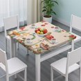 thumbnail image 3 of Red Mushroom Frog Light Pattern Square Fitted Tablecloth with Elastic Edge,Square Table Cover,Washable Elastic Table Cover for Home Kitchen Party Decor 34"x34", 3 of 6