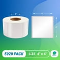 thumbnail image 2 of White Thermal Transfer Labels, 3 Mil Polypropylene 3 in Core, 5920 Count, 4 x 4 in, 2 of 6