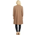 thumbnail image 4 of MOA COLLECTION Women's Solid Casual Basic Comfy Office Loose Fit Pockets Knee Length Sweater Cardigan, 4 of 4