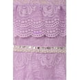thumbnail image 3 of Big Girls Cold Shoulder Floral Lace High Low Wedding Bridesmaid Flower Girl Dress Lilac 12 (2J1K7S6), 3 of 3