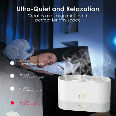 

LOPNGLS Stylish Ultrasonic Fire Flame Design 3D Air Humidifier with Aromatherapy Oil Diffuser and USB Charging - Essential Oil Ultrasonic Humidifier for Home and Office Use - Modern Flame