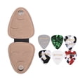 thumbnail image 2 of Graflsoa Premium Leather Guitar Pick Holder with 6 Random Celluloid Picks, Compact & Durable PU Microfiber Case for Musicians, 2 of 6
