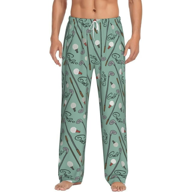 Kdxio golf equipment Pattern Men's Pajama Pants, Elastic Waist with Drawstring and Pockets, Comfortable Loungewear-X-Large