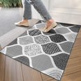 thumbnail image 4 of Bohemian Retro Floral Non-Slip Entryway Door Mat,Boho Indoor Decor Durable Low Plush Door Mat,Washable Welcome Rug for Patio Hallway Home Decor 17x30 Inches, 4 of 6