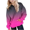 thumbnail image 2 of Ashirexll Zip Up Hoodie Girls Long Sleeve Shirts 5-15 Years Childrens Gradient Printed Raglan Sleeves Long Sleeves Medium Large Childrens Casual Hooded Pockets Pullover Top, 2 of 6