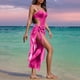 thumbnail image 4 of Traje de baño de una pieza para mujer, conjuntos de bikini para mujer, bikinis de moda de color liso sin hebilla ajustables sin espalda, trajes de baño de nailon para mujer, 4 of 6