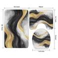 thumbnail image 3 of Black White Gray Gold Marble Pattern Bathroom Rugs Sets 3 Piece,Toilet Cover Set,Absorbent Non Slip Bathroom Mats Sets with U-Shaped Contour Rug Toilet Rug Set, 3 of 5