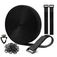 thumbnail image 2 of 5/6/8/10M Adjustable Fastening Hook And Loop Straps With Buckles Free Cut Length Cord Straps For Sewing And Cable Wire Manageme 2cmX10m 50buckles Black, 2 of 6