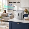 thumbnail image 3 of SIMZLIFE Countertop Nugget Ice Maker, 35 Lbs/24H Soft Chewable Pellet Ice, Ready in 7 Minutes, Self-Cleaning Ice Machine, Stainless Steel, 3 of 10