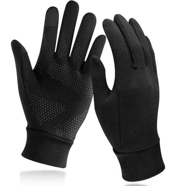 Guantes de pantalla táctil, guantes deportivos unisex, forro de guantes, guantes para correr al aire libre, guantes de invierno cálidos a prueba de viento, antideslizantes, dedos completos