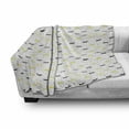 thumbnail image 3 of Dachshund Soft Flannel Fleece Throw Blanket, Sketchy Painted Pattern Bicolour Sausage Dogs and Little Hearts, Cozy Plush for Indoor and Outdoor Use, 70" x 90", Black Mustard and White, by Ambesonne, 3 of 6