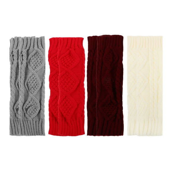 Homoyoyo Knitted Fingerless Gloves 8 Pairs Assorted Colors Warm Winter Gloves Unisex Hand Warmers