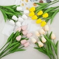 thumbnail image 2 of Manunclaims Artificial Tulip Not Wither Realistic Vivid Fresh Keeping Plastic Flower Arrangement Simulation Tulip Home Decoration, 2 of 8