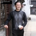 thumbnail image 4 of Suéter grueso para hombre, otoño e invierno, casual, de mediana edad, cálido, multicolor, opcional, alta absorción, 4 of 5