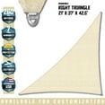 thumbnail image 1 of TANG Sunshades Depot A Ring Design Steel Cable Wire Reinforcement 16'x36'x39.4' Right Triangle Sun Shade Sails Beige Heavy Duty Permeable 260GSM UV Block Patio Garden Deck Dock Outdoor Facility, 1 of 6